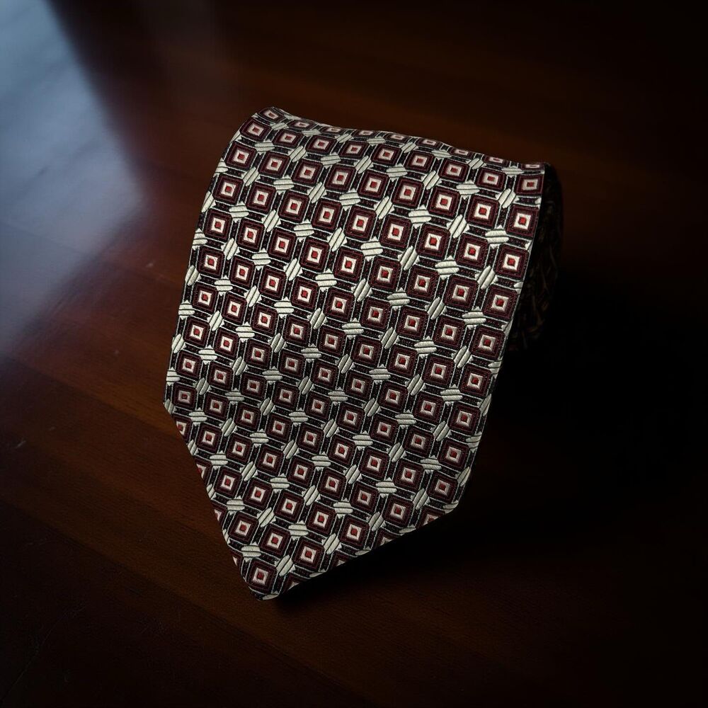 Robert‎ Talbott Best of Class for Nordstrom Geometric Red Silk Tie  58' x 3.75"